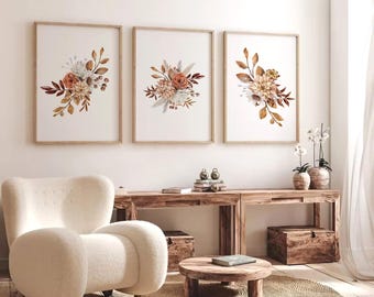 Watercolor Wildflower Prints Set: Boho Floral Gallery Wall (Digital Download)