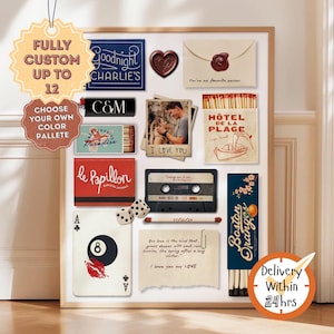 Custom Matchbook Art Print: Personalized Retro Wall Decor (Digital Download)