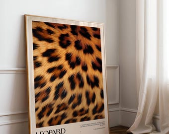 Trendy Leopard Definition Poster, Leopard Wall Art,Above Bed Bedroom Wall Decor,Aesthetic Trendy Leopard Art Print, Abstract Dorm Room Decor