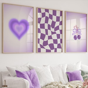 Pink & Blau Preppy Wall Art Prints: 3er-Set (Digitaldrucke)