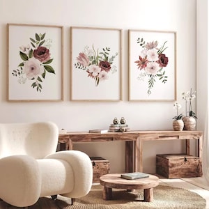 Watercolor Wildflower Prints Set: Boho Floral Gallery Wall (Digital Download)