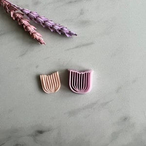 Long Tulip Embossed Flower Polymer Clay Jewellery Cutter