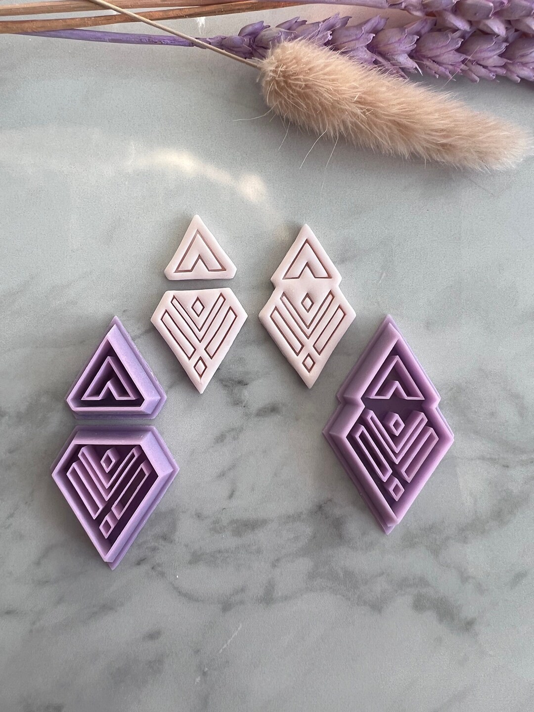 Art Deco Embossed Triangle Shape Polymer Clay Jewellery Cutter - Etsy UK
