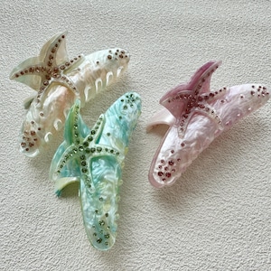 Acetate Hair Clip,Starfish Hair Claw,Hair Clamp For Woman,Hair Jewelry,Claw For Long Hair,Hair Clip,Rhinestone Hair Clip,Hair Accessories