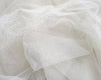 Tulle de paillettes dorées, tulle à paillettes, tissu de tulle de dentelle de voile, tulle de robe de mariée, fournitures de couture de bricolage, tissu de tulle de robe de soirée