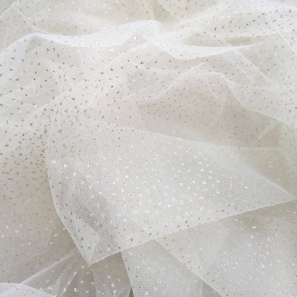 Gold Sequins Tulle,Glitter Tulle,Veil Lace Tulle Fabric,Wedding Dress Tulle,DIY Sewing Supplies,Party Gown Tulle Material