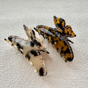 Butterfly Hair Claw,Acetate Hair Clip,Hair Clamp For Woman,Hair Accessories,Tortoiseshell Hair Claws,Rhinestone Hair Clip,Hair Jewelry