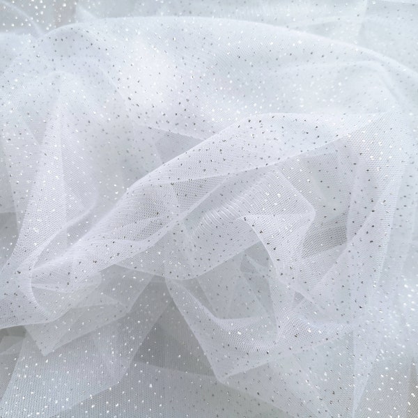 Sparkle Sequins Tulle,Glitter Tulle,Veil Lace Tulle Fabric,Wedding Prom Dress Tulle Fabric,Black/White/Ivory/Champagne Tulle