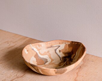 Vintage sand dune/natural swirl/wavy/multi coloured/sandstone/clay/decorative trinket bowl/jewellery storage