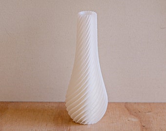 Unique/small twisted plastic single stem/decorative vase