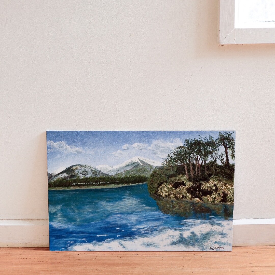 Original Landscape Oil Painting of Mountain Lake by Artist S.J Harper ...