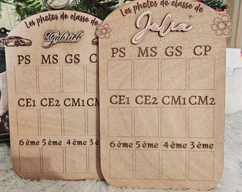 Wooden frame for children's class photo
