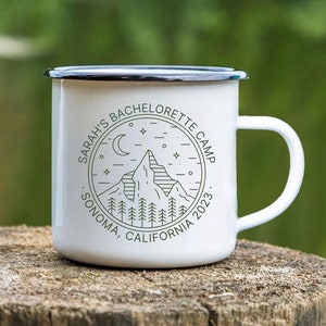 Bachelorette Party Mugs,Custom Camping Personalized Camp Mug,Girls Camping Weekend,Cabin Weekend,Personalized Campfire Mug Gift,Custom Mug