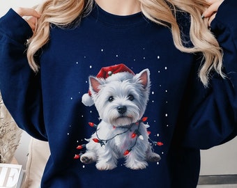 Dogs West Highland Terrier Westie Christmas Shirt,Dog Sweatshirt,Dog Mom Person Gift,Dog Shirt For People,Ugly Christmas Sweater Gifts Hers