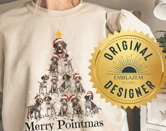 GSP Christmas Tree Sweatshirt, Dog Mom Gift