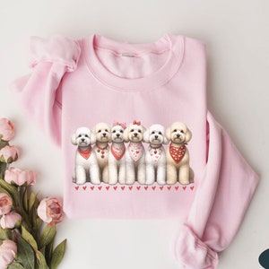 Maltipoo Pink Bow Sweatshirt, Dog Shirt For People, Maltipoo Dog Mom Person Gift, New Dog Mama Mom Gift, Pink Bow Day Gifts Hers Wife