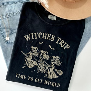 Girls Trip Salem Witch Shirt, Retro Comfort Colors Halloween Shirts, Vintage Witchy Tshirts, Group Halloween Costume, Time to Get Wicked