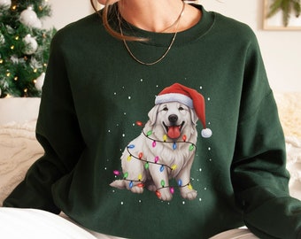 Bluza świąteczna z motywem psa pirenejskiego, prezent dla mamy psa