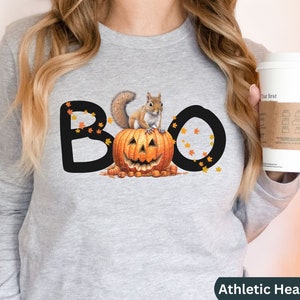 Funny Squirrel Shirt for Squirrel Lover Shirt,Squirrel Person Gift For Her,Squirrel Halloween Long Sleeve Tshirt,Boo Pumpkin Halloween Shirt