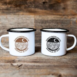 Bachelorette Party Mugs, Custom Group Camping Personalized Camp Mug, Girls Camping Weekend Trip,Cabin Weekend,Personalized Campfire Mug Gift