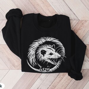 Possum Trashcore Sweatshirt, Oppossum Person Gifts Hers, Possum Lover Sweater Gifts, Trendy Aesthetic Y2K Tees, Possum Nocturnal Goblincore