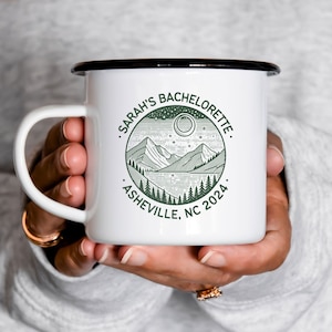 Bachelorette Party Mugs, Custom Group Camping Personalized Camp Mug, Girls Camping Weekend Trip,Cabin Weekend,Personalized Campfire Mug Gift