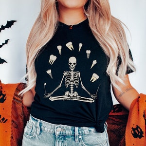 Halloween Mundschutz Shirt Geschenk für Abschlussfeier Geschenk für Zahnarzt Geschenk für Zahnarzthelferin Shirt für Hygieniker, Zahnhygiene Geschenk für Sie