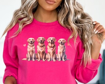 Golden retriever roze strik dag sweater, hondenshirt voor mensen hond moeder persoon cadeau, nieuwe hond mama moeder cadeau, roze strik cadeaus hare hond persoon