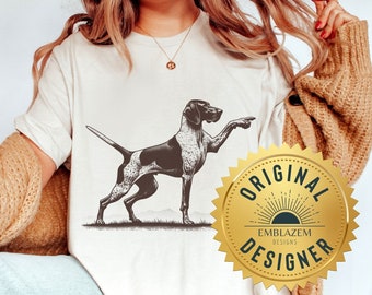 Lustige Deutsch Kurzhaar Pointer Person Shirts GSP Geschenke für Hund Mama Papa Person Geschenk, Jagdhund Shirt, Haustier Hund Person Menschen Shirts Hers Him