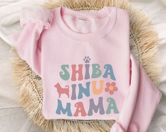 Shiba Inu chemise cadeau pour chien maman personne cadeau pour amoureux des chiens cadeau, nouveau chiot chien maman cadeau chien maman maman sweat, chien maman pull, cadeau pour femme