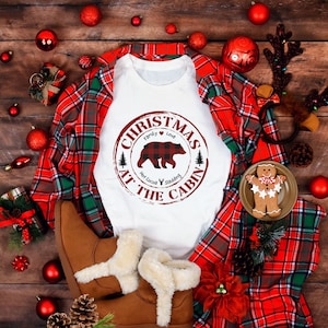 Cabin Christmas Rustic Family Christmas T Shirt, Matching Family T Shirt, Christmas at the Cabin Tshirts, Set Bear Family Tee Christmas 2025