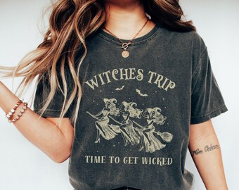 Girls Trip Salem Witch Comfort Colors T-Shirt, Vintage Witchy Tee