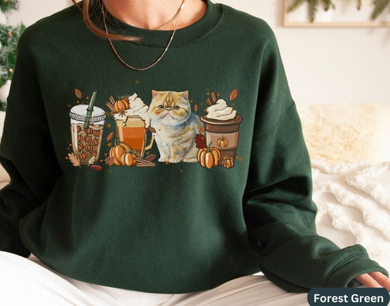 Exotic Shorthaired Cat Sweatshirt Cat Mom Cat Lover Sweatshirt Gifts cat Person Shirt cat Lovers Gift Sweater fall Pumpkin Spice Sweatshirts Etsy