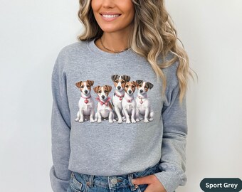 ジャック・ラッセル・テリアのクルーネック・スウェットシャツ、愛犬