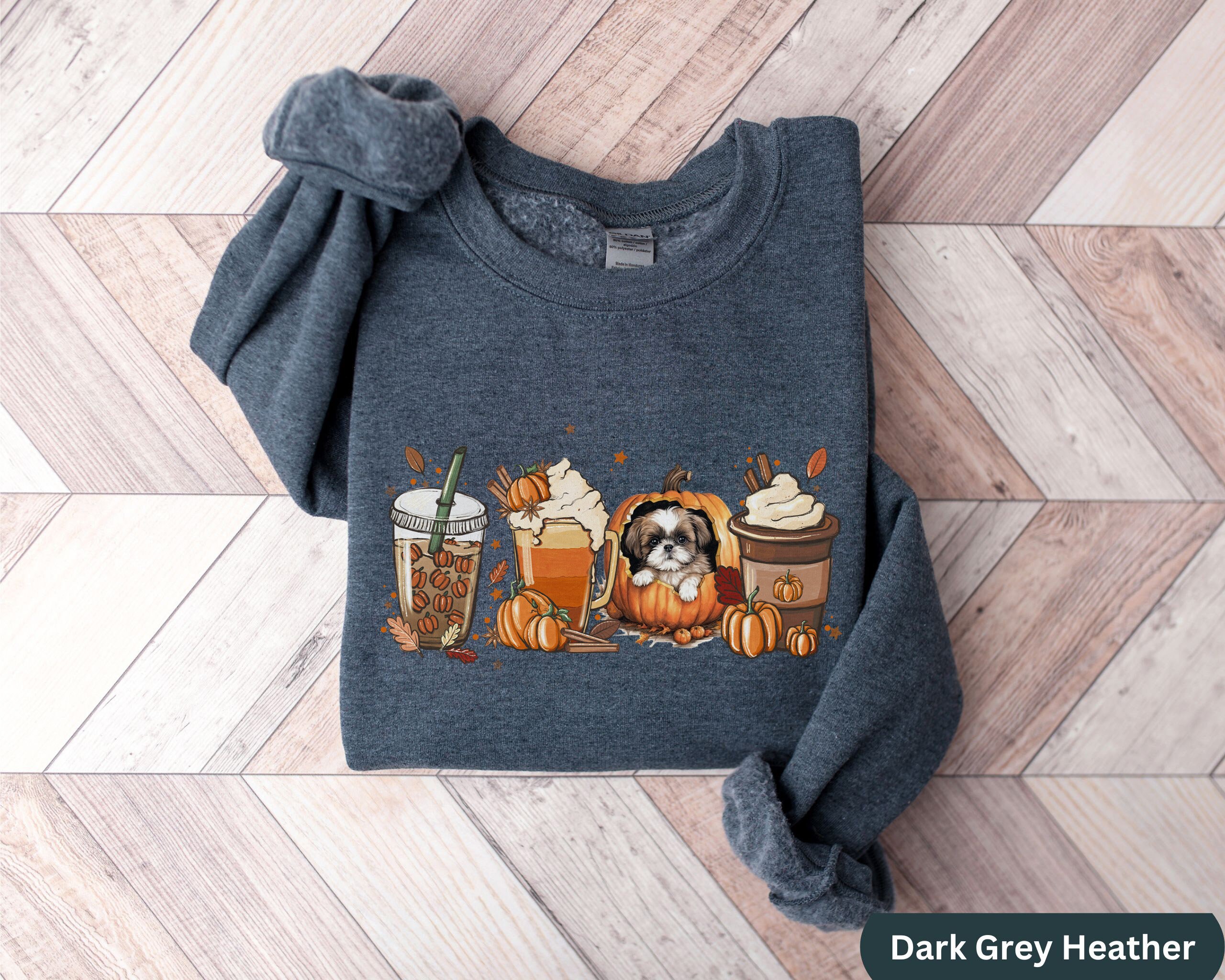 Shih Tzu Pumpkin Spice Latte Sweatshirt, Halloween Dog Mom Gift - Etsy