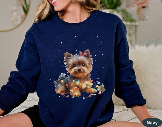 Yorkie Christmas Sweatshirt Yorkie Christmas Sweatshirt