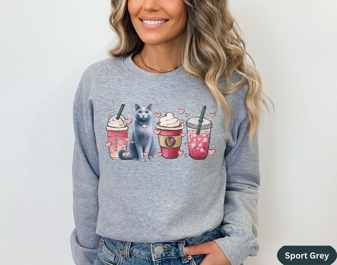 Russian Blue Cat Gifts for Cat Person Sweatercat Valentines Etsy