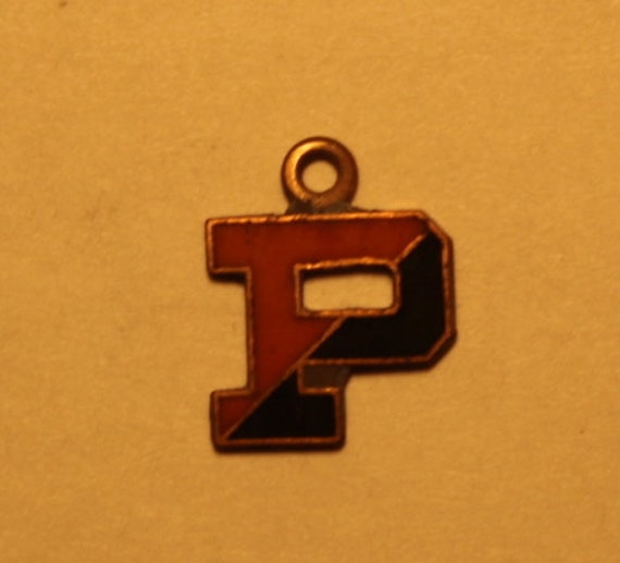 Princeton University Black and Orange "P" Charm f… - image 1