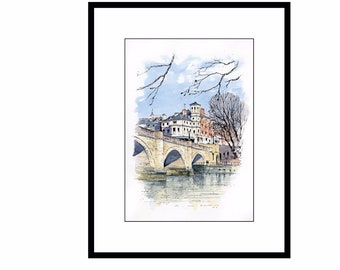 Richmond Upon Thames Bridge - Signed Watercolour Art Print