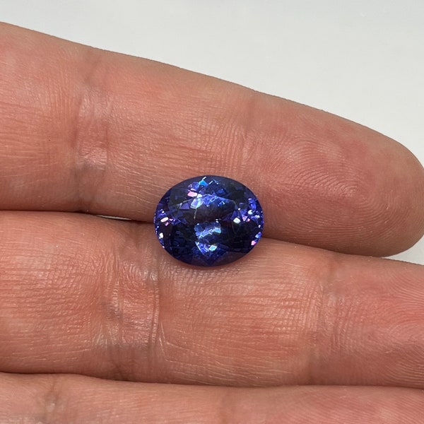 Wixine Lot de 2 magnifiques pierres précieuses tanzanite bleue 10 mm