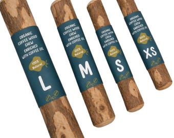 Bastoncino da masticare per cani in legno di caffè biologico, osso naturale vegano, premio per l'addestramento e la cura dentale, sicuro per animali domestici, igiene orale sana, idea regalo