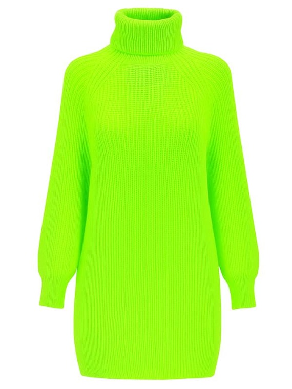 Chunky Knit Jumper Dress: Oversized High Neck Acrylic Sweater UK 08-22 Chunky Knit Jumper Dress: Oversized High Neck Acrylic Sweater UK 08-22