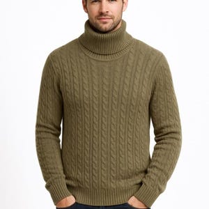 Coltrui voor heren | Trui met hoge rolkraag | Slim Fit Pullover