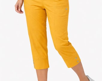 cherry berry crop 3/4 trousers Women Capri Ladies Elasticated pant Three Quarter