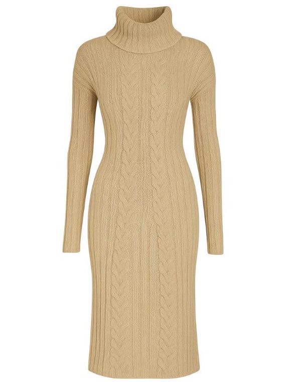 Polo Turtleneck Cable Knit Sweater Dress Long Sleeve Bodycon Midi dresses Polo Turtleneck Cable Knit Sweater Dress Long Sleeve Bodycon Midi dresses