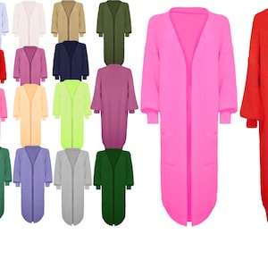 Chunky Knit Maxi Cardigan: Oversized Balloon Sleeve, Open Front
