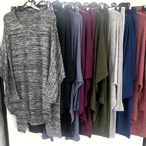 Plus Size Loungewear Set: High Low Top & Pajama Bottoms