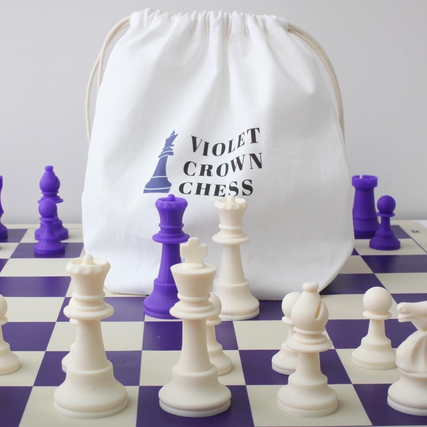 Large 4 Player Silicone Chess Set with Cloth Drawstring Bags