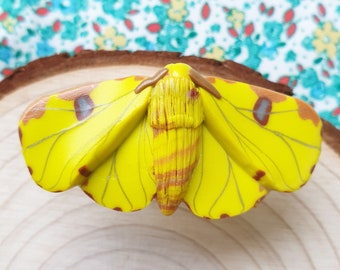 BRIMSTONE BUTTERFLY PIN | Handmade Insect Jewelry | Polymer Clay Brooch | Cottagecore Nature Accessories | Fairycore Entomology Gift
