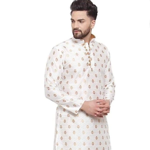 Heren zijde kurta pyjama, kurta pyjama voor mannen, mannen outfit zijde kurta pyjama, mens etnische dragen zijde kurta pyjama, voor mannen,